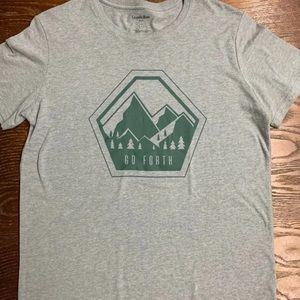 Go Forth Mountain landscape grey gray green explore  hiking outdoors t shirt